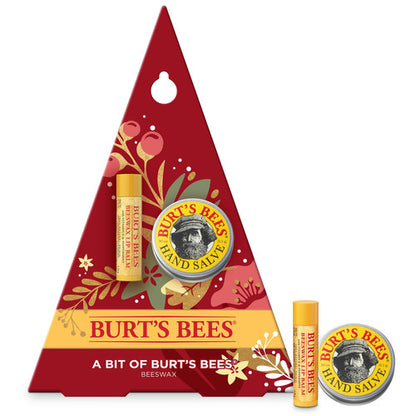 Burt's Bees A Bit of Burt's Beeswax Holiday Gift Set Nourishing Hand Salve and Lip Balm Duo for Festive Moisture Therapy