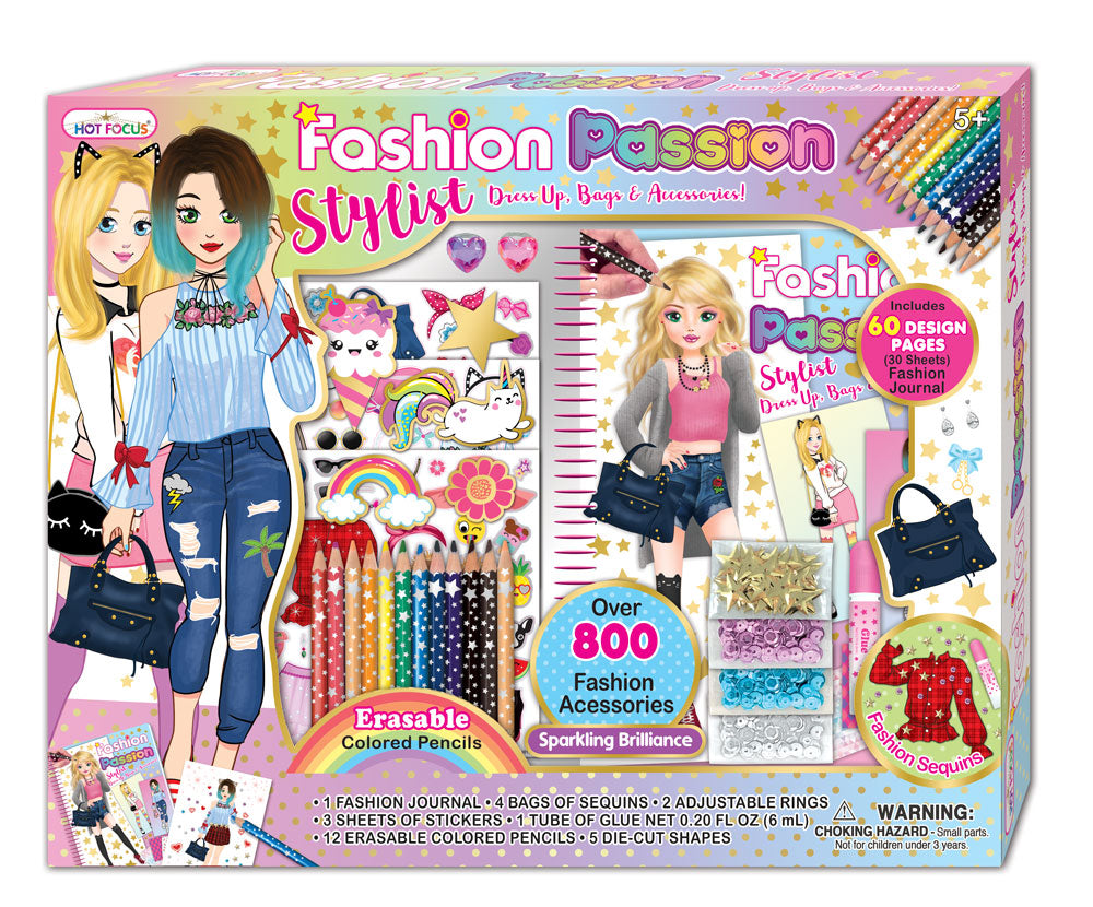 Fashion Passion Stylist Kit Ultimate Fashion Design Journal with 800+ Accessories for Stylish Creativity