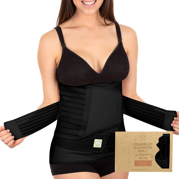 Postpartum Belly Support Recovery Wrap 3 IN 1  (BLACK- ONE SIZE)