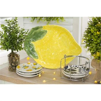 Serving Sunshine Ceramic Platter from the Lemon Drop Collection 14 Inches of Fresh Elegance