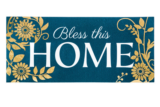 Sassafras Switch Mats  Blue Bless This Home Welcoming Elegance at Your Doorstep