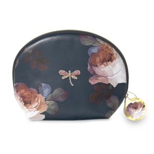 Brooch Clamshell Cosmetic Bags Elegant Faux Leather Beauty Storage