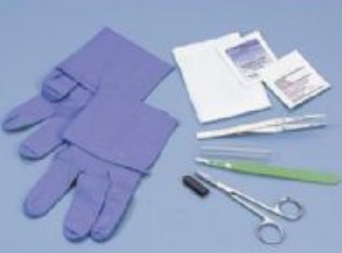 Sharp Debridement Tray One Tray, One Pair Nitrile Gloves, One Alcohol Prep Pad, One PVP Prep Pad, One 4 X 4 Inch Gauze Sponge, One Iris Scissors, One Scalpel, #15 blade, One Metal Insert Forceps