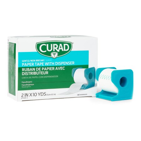 Medical Tape with Dispenser Curad White 2 Inch X 10 Yard Paper NonSterile