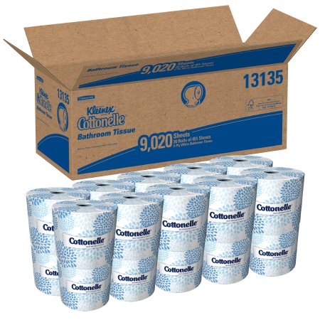 Kleenex Cottonelle Professional Toilet Tissue White, 2-Ply Standard Size, 451 Sheets, Case of 20 Rolls