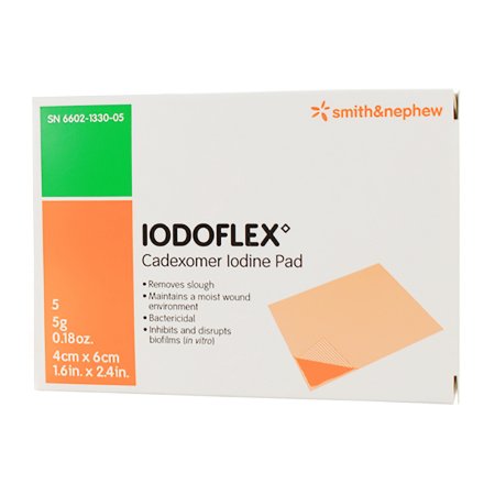 Iodophor Impregnated Dressing Iodoflex„¢ Pad Rectangle 1-1/2 X 2- 3/8 Inch Sterile