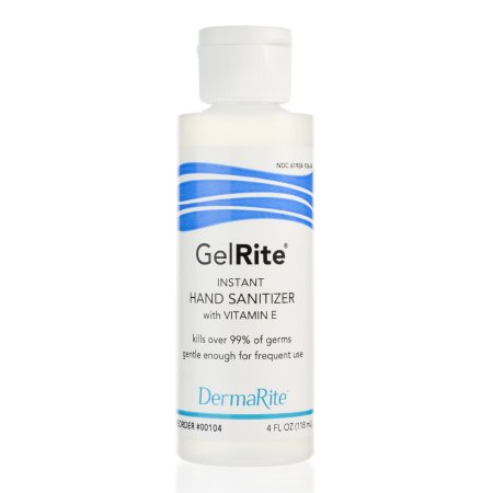 GelRite Hand Sanitizer 4 oz. Ethyl Alcohol Gel Bottle for Health Care Personnel