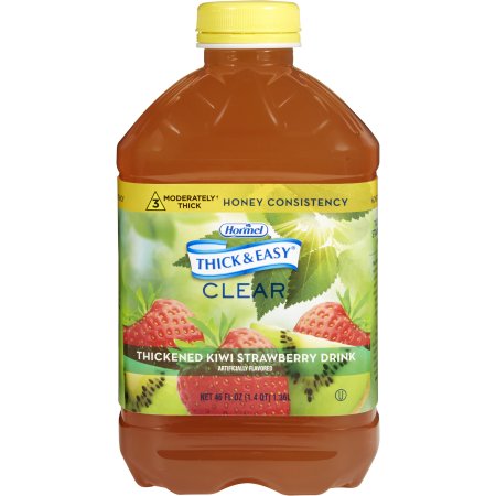 Thickened Beverage Thick & Easy® 46 oz. Container Bottle Kiwi Strawberry Flavor Ready  CS/6to Use Honey Consistency