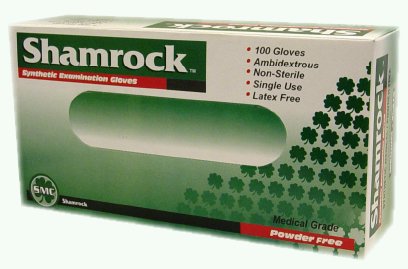 Exam Glove 20000 Series-SHAMROCK LARGE NonSterile Vinyl Standard Cuff Length Smooth Clear Not Chemo Approved