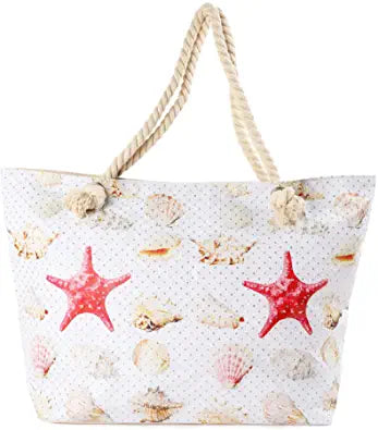 Coastal Serenity Shells & Starfish Ladies Tote Bag
