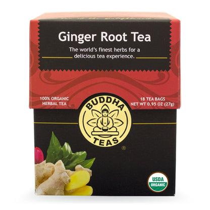 Ginger Root Tea - 18 Bags Warming Elixir with Amino Acids, Vitamins & Minerals - 100% Organic