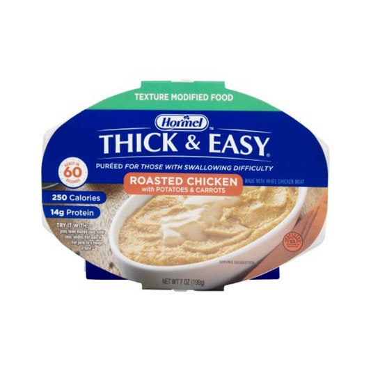 Thickened Food Thick & Easy® Purees 7 oz. Tray Roasted Chicken with Potatoes / Carrots Flavor Puree IDDSI Level 2 Mildly Thick