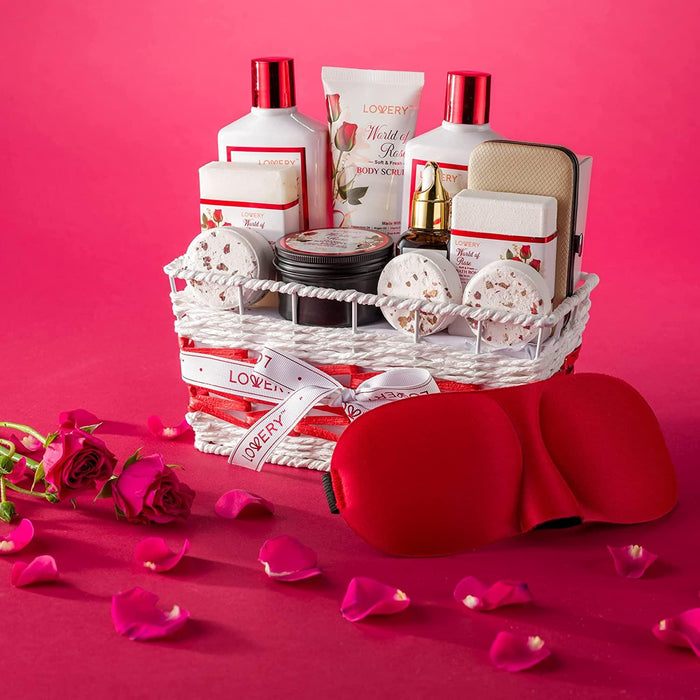 Red Rose Home Spa Basket - 35Pc Bath and Body Set