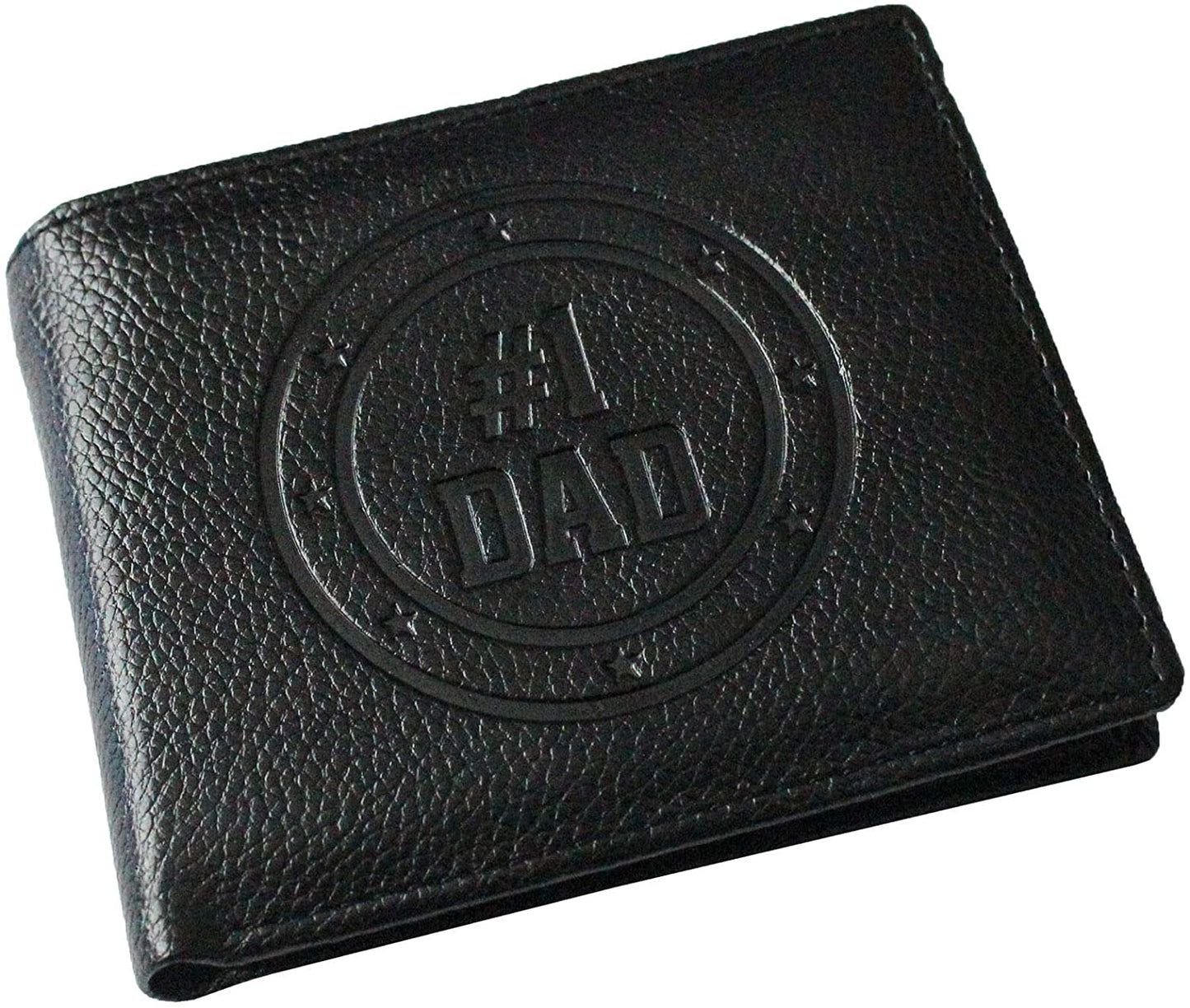 Dad Leather Wallet Embossed - Classic Bi-Fold Design, Stylish and Durable