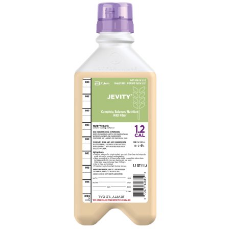 Jevity 1.2 Cal Unflavored Adult Tube Feeding Formula, 33.8 oz. Carton: Ready-to-Hang Nutrition Support