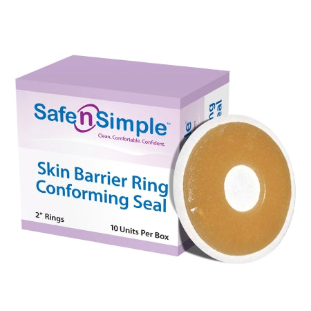 Skin Barrier Ring Safe-n'Simple Moldable, Standard Wear Adhesive without Tape Without Flange Universal System Hydrocolloid 2 Inch Diameter