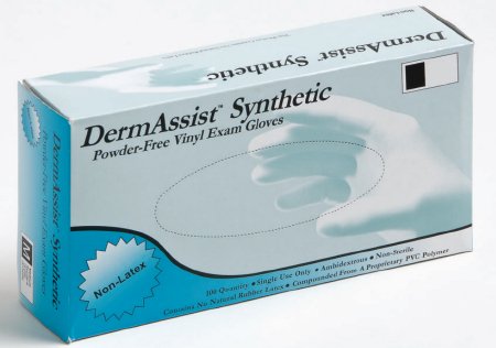 DermAssist Vinyl Exam Gloves Medium Size Non-Sterile Standard (Box of 100) - DEHP-Free Protection