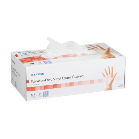 Exam Glove McKesson NonSterile Vinyl Standard Cuff Length Smooth Clear Not Rated