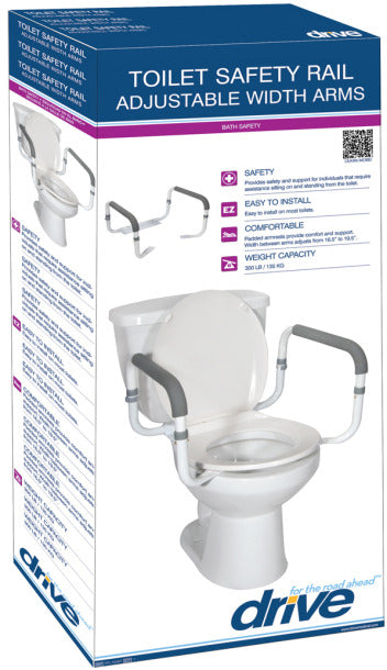 RAISED TOILET SEAT 2-IN -1 LOCKING WITH TOOL-FREE REMOVABLE ARMS