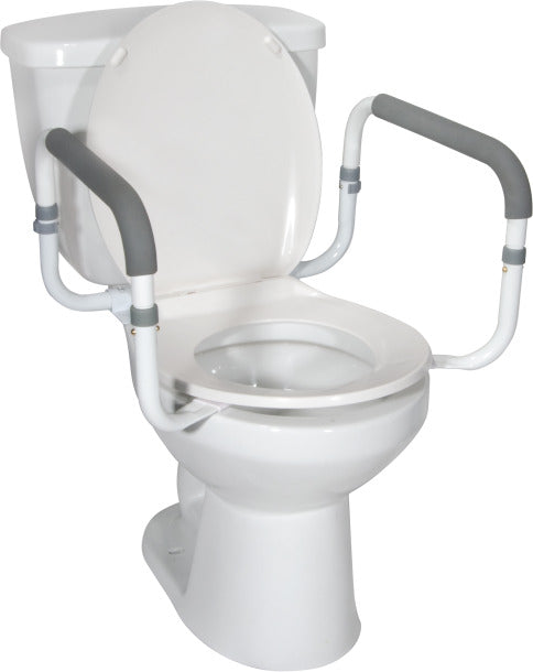 RAISED TOILET SEAT 2-IN -1 LOCKING WITH TOOL-FREE REMOVABLE ARMS