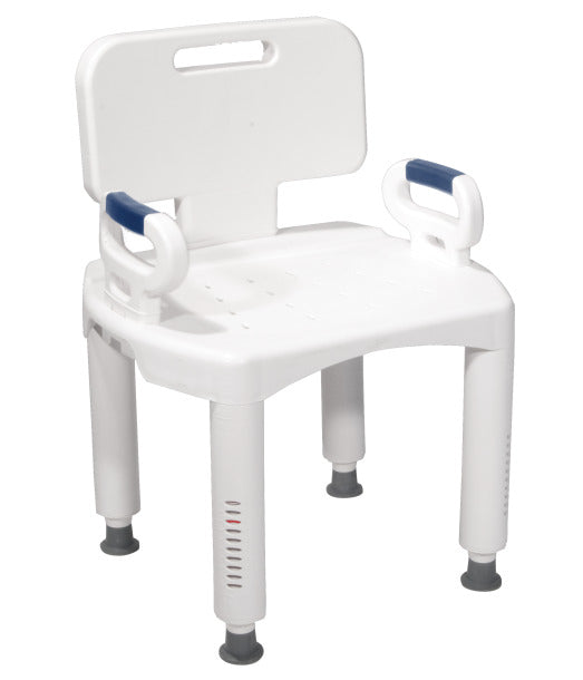 Elevate Your Shower Experience with Premium Series Shower Chair Tool-Free Adjustments, Back, and Arms