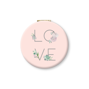 Lovely Garden Compact Mirror Stylish Faux Leather, Dual Mirrors with Magnification