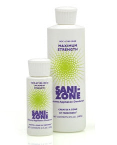 Ostomy Appliance Deodorant Sani-Zone 8 oz., Liquid State, Fragrant Odor, Clear Pale Yellow Color, 94°F Flash Point, 0.98 to 0.99 Specific Gravity