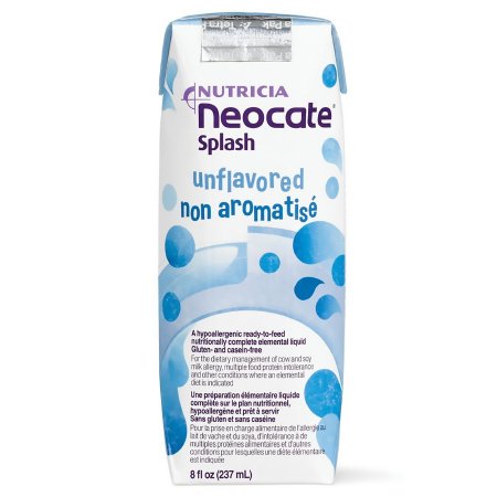 Neocate Splash Unflavored 8 oz. Carton - Ready-to-Use Hypoallergenic Amino Acid-Based Nutrition