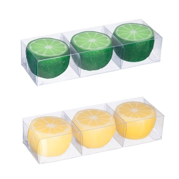Led Wax Lemon & Lime Candle Set Of 3 Fresh Squeezed Fruit-Themed LED Candles