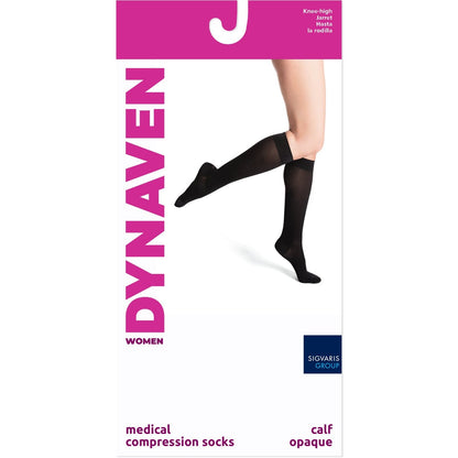 Dynaven Opaque Women's 15-20 mmHg Knee High Compression Stockings