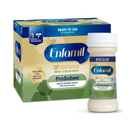 Enfamil ProSobee 2 oz. Infant Formula Nursette Bottle Ready to Use for Gentle, Soy-Based Nutrition