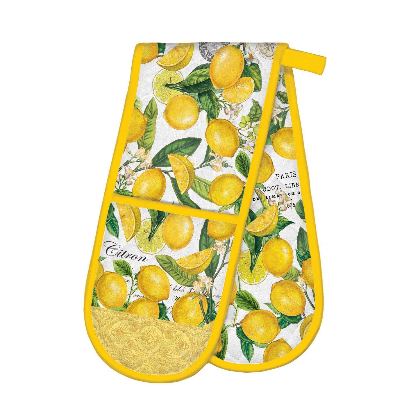 Lemon Basil Double Oven Glove Vibrant and Protective Kitchen Accessory