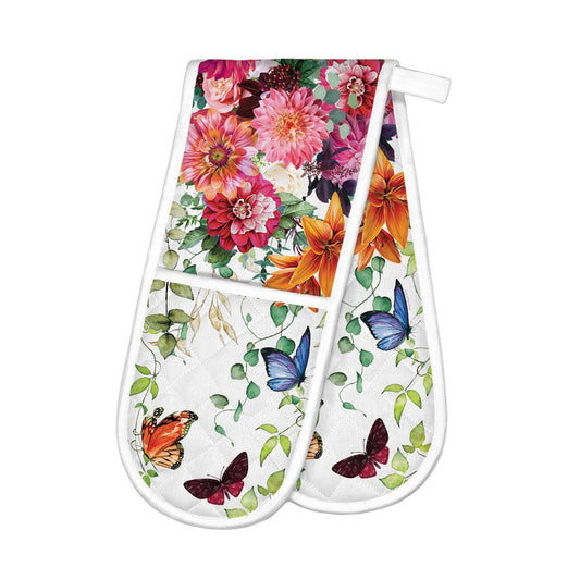 Sweet Floral Melody Double Oven Glove Vibrant and Protective Summer Kitchen Accessory