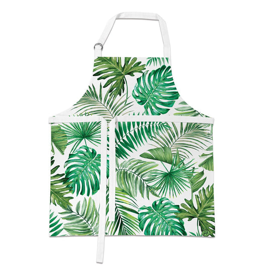 Palm Breeze Paradise Tropical-Inspired Cotton Kitchen Apron