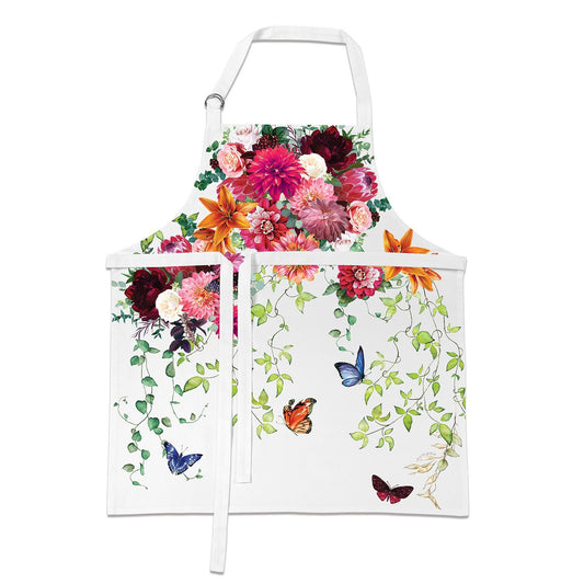Sweet Floral Melody Apron Embrace the Beauty of Summer Gardens in Your Kitchen