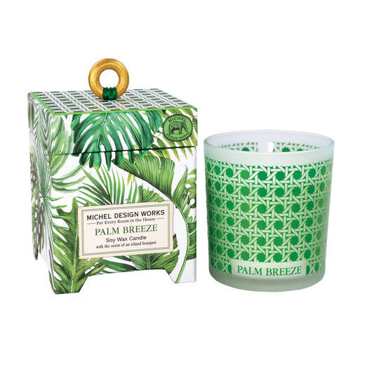 Palm Breeze 6.5 oz. Soy Wax Candle Tropical Marine Aromatherapy in a Glass