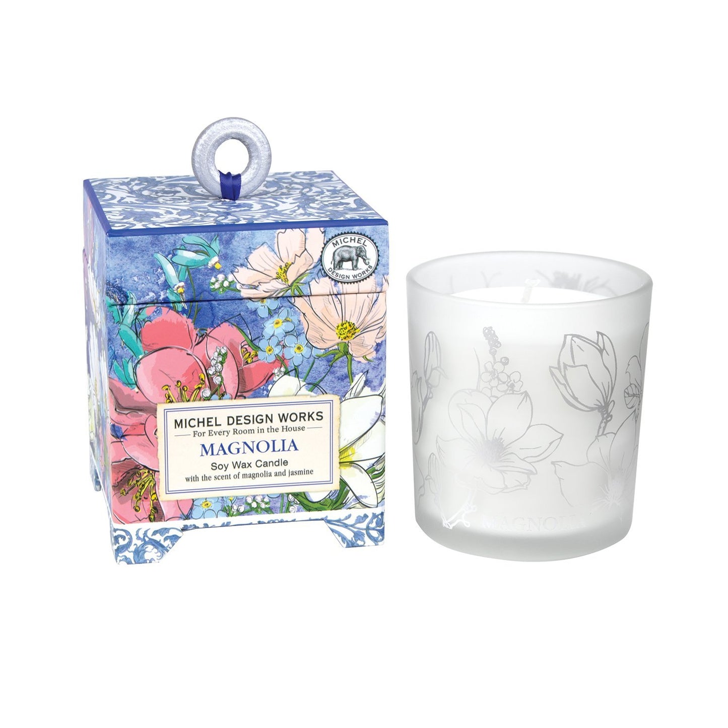 Magnolia 6.5 oz. Soy Wax Candle Elegant Floral Harmony in a Vibrant Design