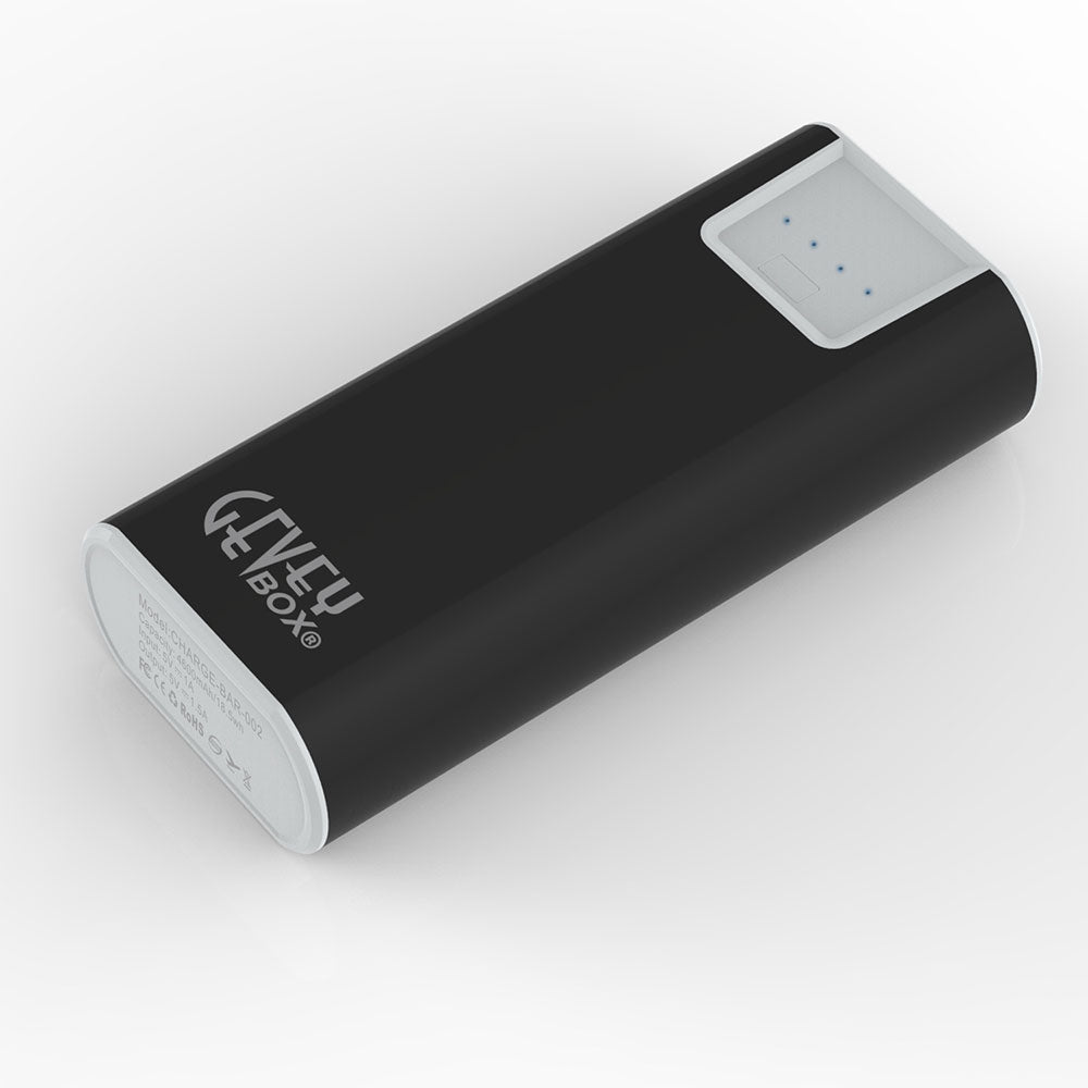 GeveyBox ChargeBar-002: 4600mAh USB Power Bank - Black (ROHS, CE, FCC Certified)