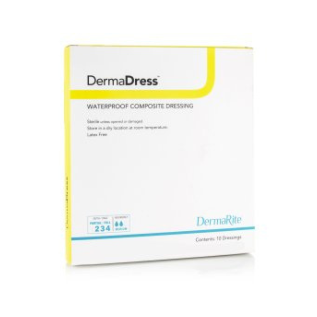 DermaDress™ Waterproof Composite Dressing, 4 X 14 Inch, 10/BX