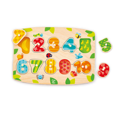 Hape Number Peg Puzzle Game - Educational and Colorful Learning Toy for Babies and Toddlers