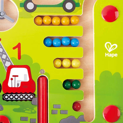 Hape Construction & Number Maze Educational Toy with Counting and Building Adventure