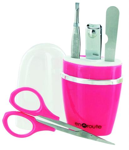 Travel-Ready Precision 4-Piece Manicure Set for Nail Grooming - Essential Accessories in Compact Size