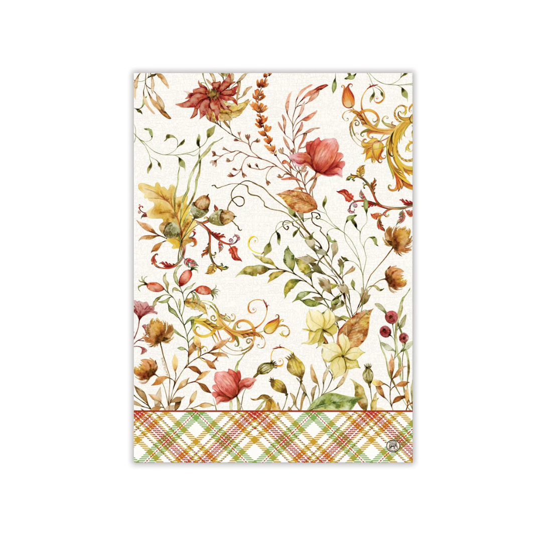Fall Leaves & Flowers Kitchen Towel