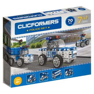 Clicformers Police Set 70pc STEM-Approved Building Toy for Creative Play and Skill Development