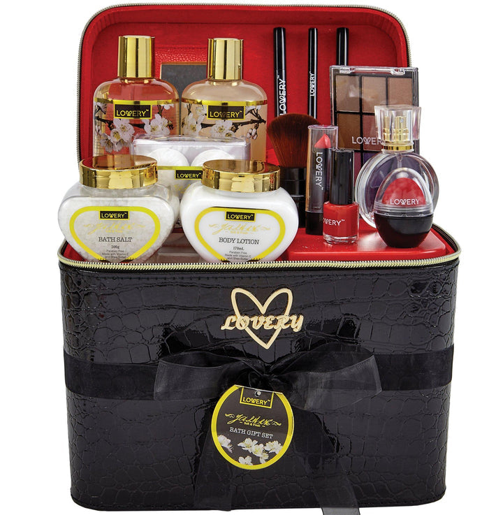 Jasmine Makeup and Spa Kit 30Pc Deluxe Bath and Body Set for Majestic Beauty and Tranquil Spa Moments