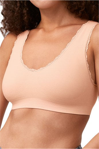 Kitty Seamless Cotton Bra  Rose Nude, Everyday Elegance with Bilateral Pockets