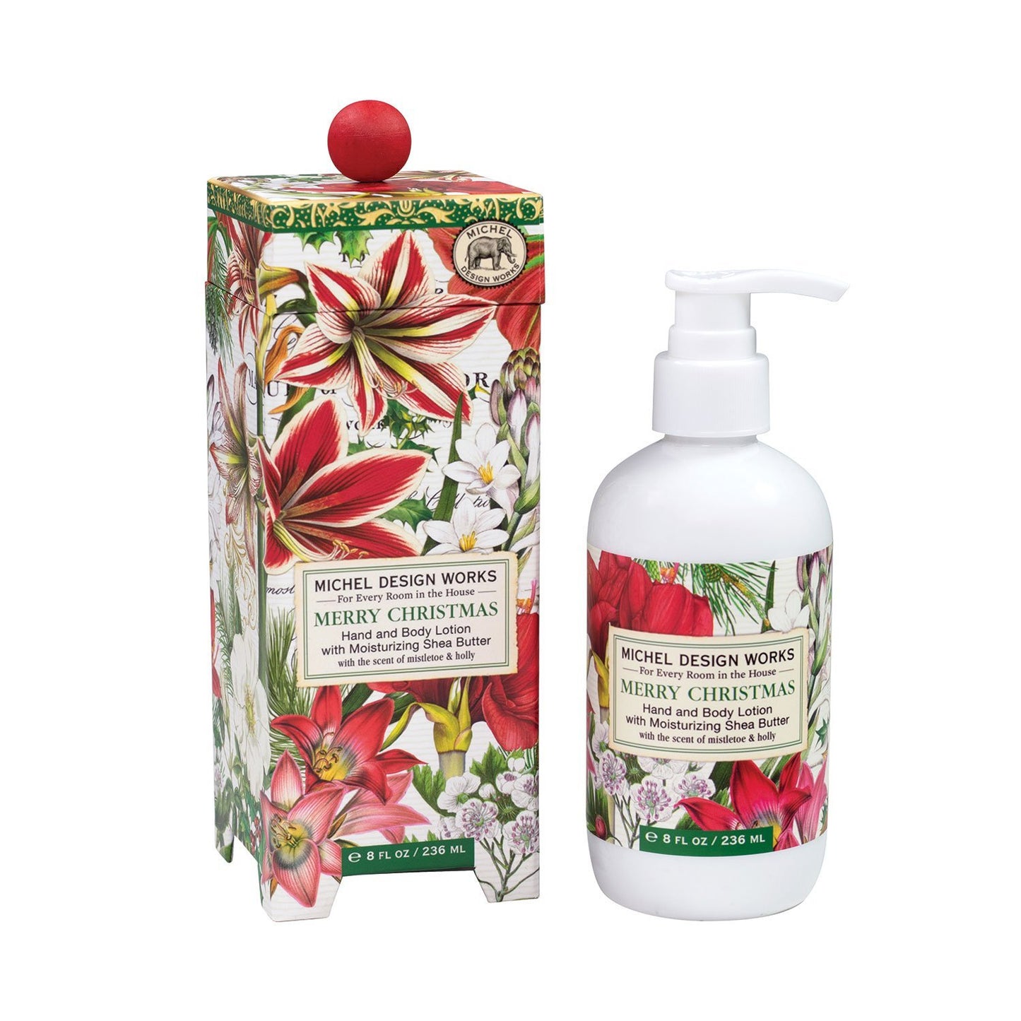 Merry Christmas Lotion Festive Hand and Body Elixir with Holly and Winter Florals Fragrance
