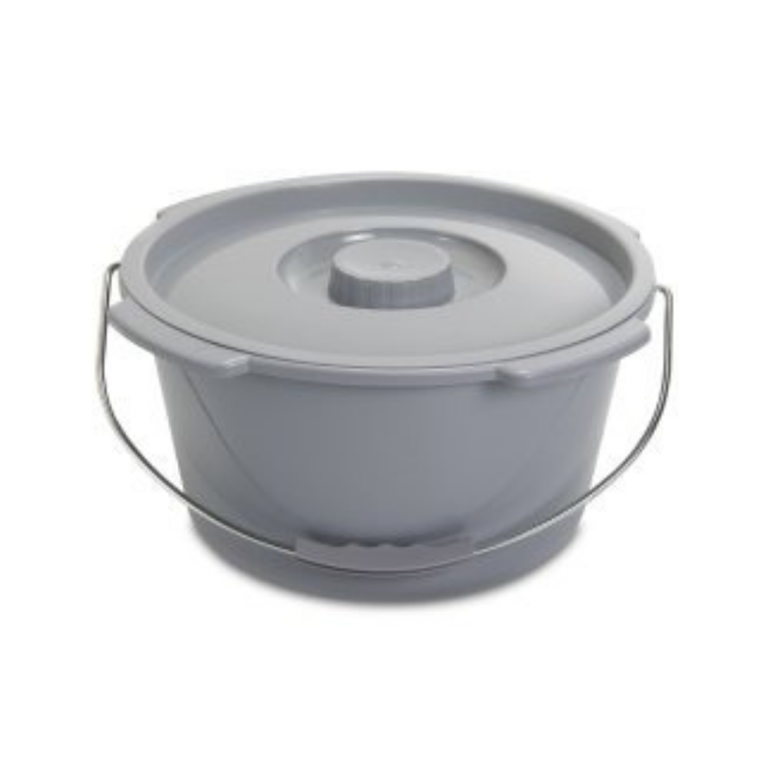 McKesson Commode Bucket Durable Replacement with Metal Handle and Lid for Convenient Commode Maintenance
