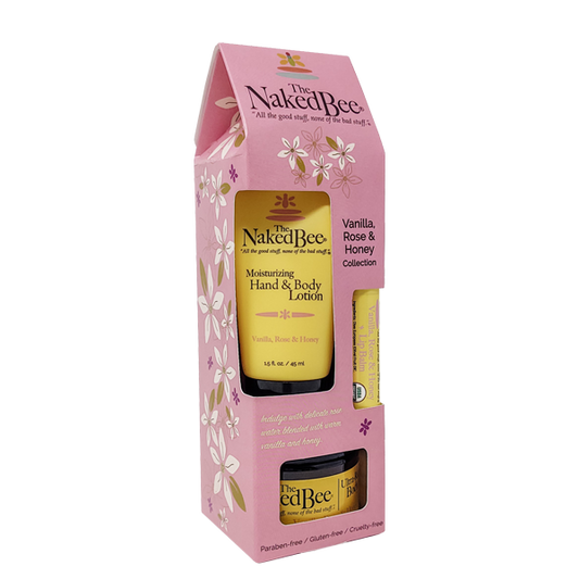The Naked Bee Vanilla, Rose & Honey Gift Collection Luxurious Gift Set for Women