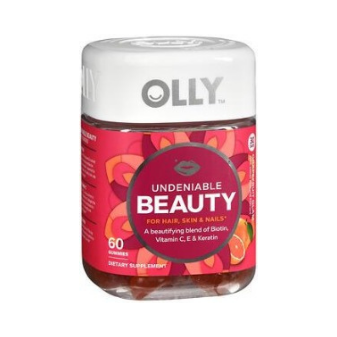 Olly Undeniable Beauty Grapefruit Gummies 60 Count for Radiant Hair, Skin, and Nails